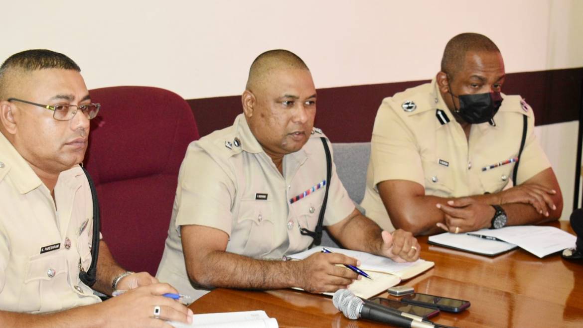 Police and GCB Officials discuss security arrangements for the upcoming Women Super 50/T20 tournament in Guyana